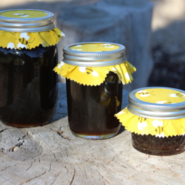 Arizona Desert Dark Honey, Raw and Unfiltered Honey, it looks almost black on the shelf in the jar, but when the sun shines through it or you pour it out you can see it is actually a dark amber, mahogany color.  The flavor is rich and sweet, very delicious.