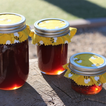 Arizona Desert Dark Honey, Raw and Unfiltered Honey, it looks almost black on the shelf in the jar, but when the sun shines through it or you pour it out you can see it is actually a dark amber, mahogany color.  The flavor is rich and sweet, very delicious.